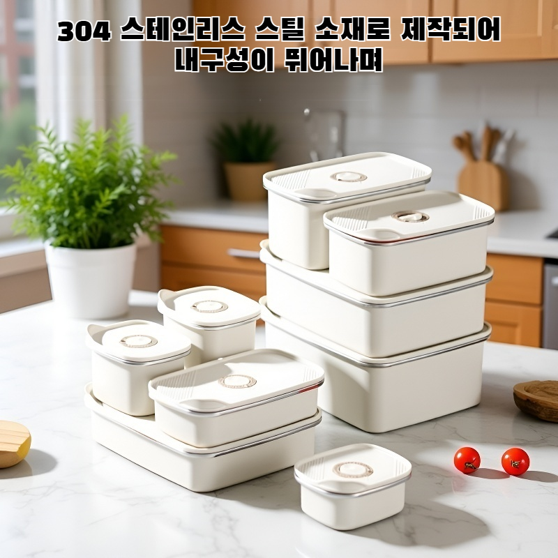 304 스테인리스 스틸 항균 밀폐 식품 보관 용기