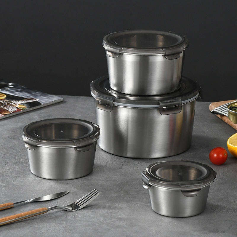 Round refrigerator food storage box