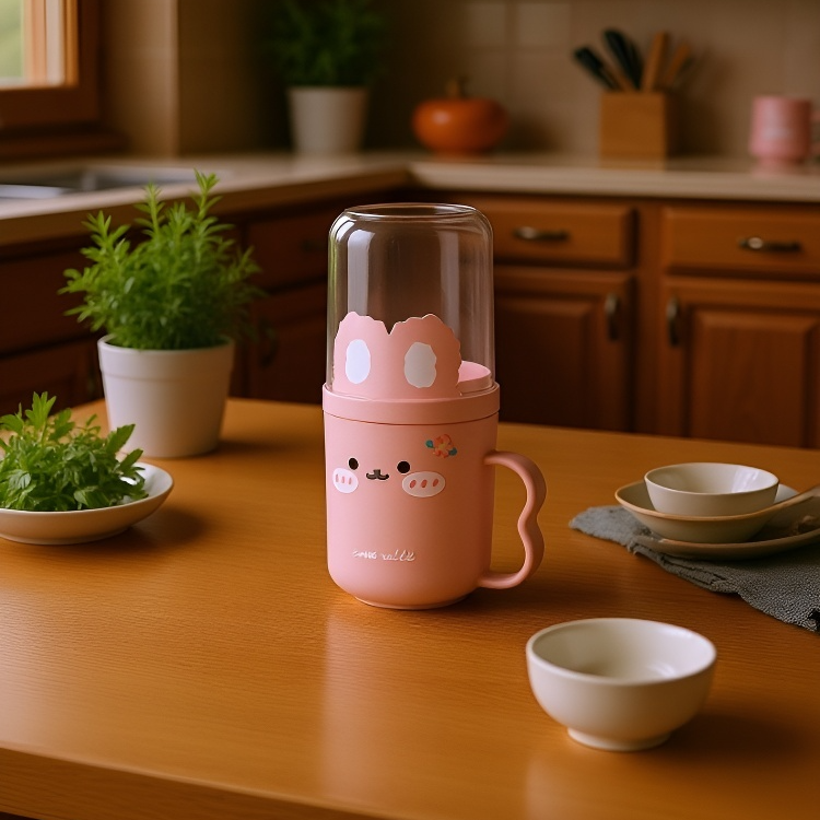  Utazási fogmosó készlet aranyos fogkefetartóval és pohárral