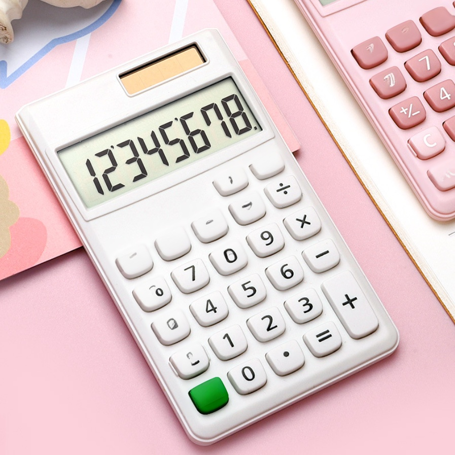 Solar-powered portable calculator