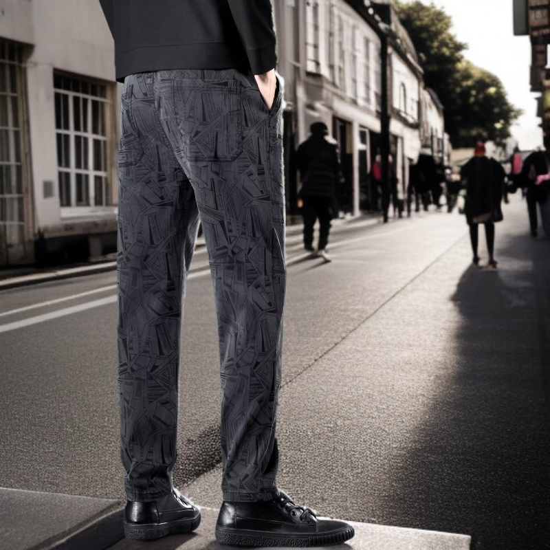 남성용 플리스 안감 자카드 6포켓 패션 트렌디 팬츠