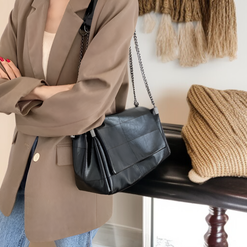  حقيبة كتف جلدية نسائية كروس أنيقة وعملية