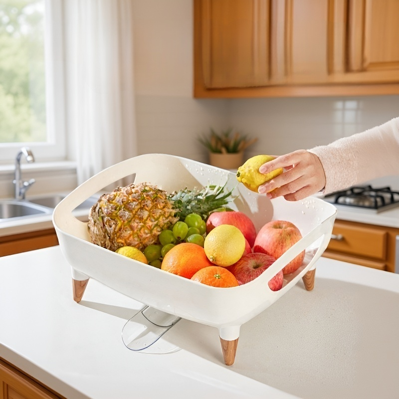 일본식 다용도 그릇선반 플라스틱 수납함 싱크대 수납선반 물빠짐 그릇선반 파티션 수납 그릇 접시 그릇 바구니