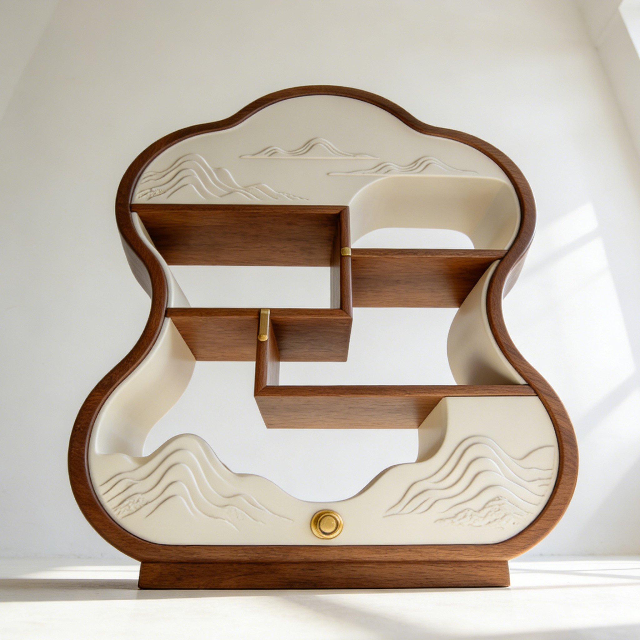 내구성이 뛰어난 원목 책장