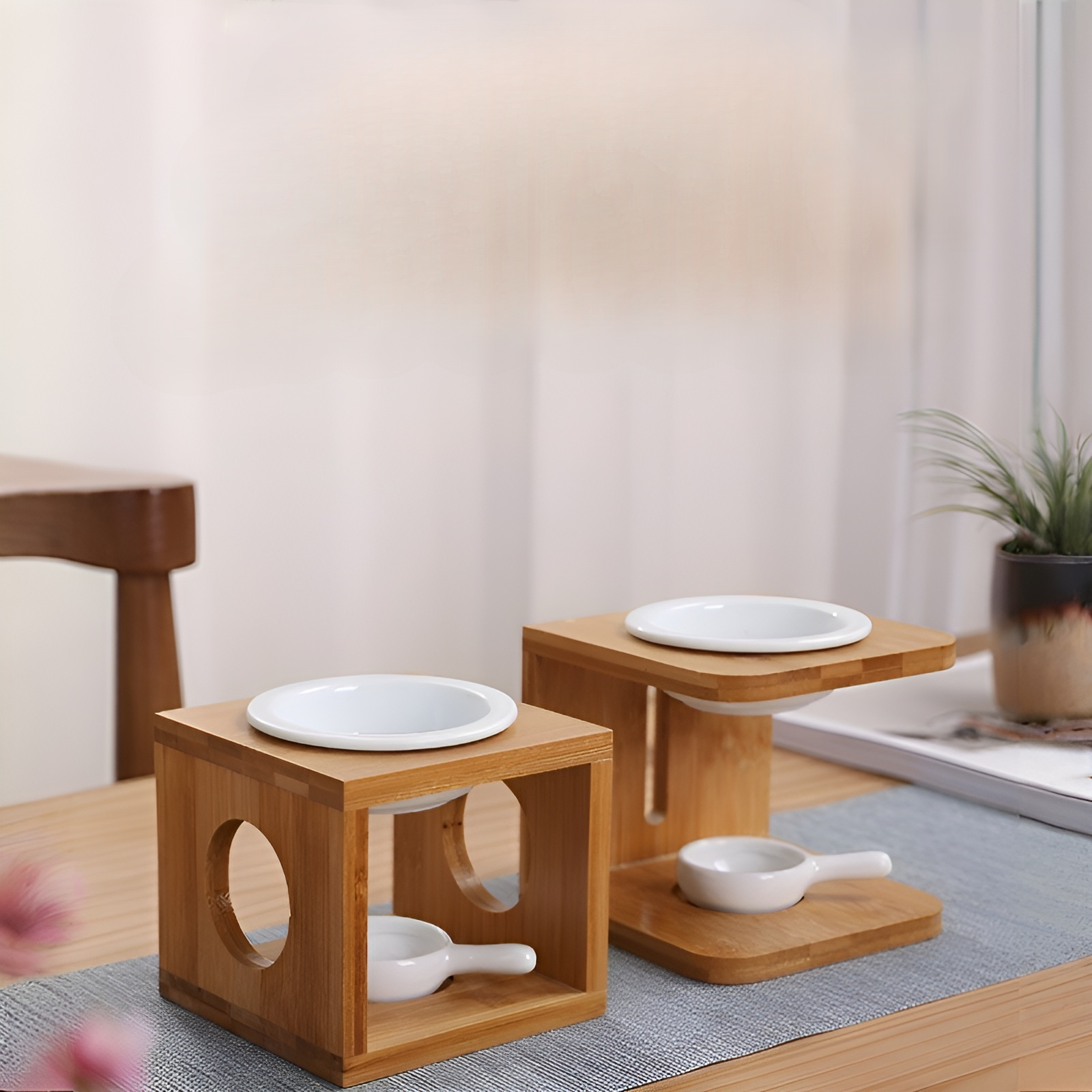 Manufacturer of ceramic aromatherapy essential oil candle holders, 80ml, bamboo and wood creative ho