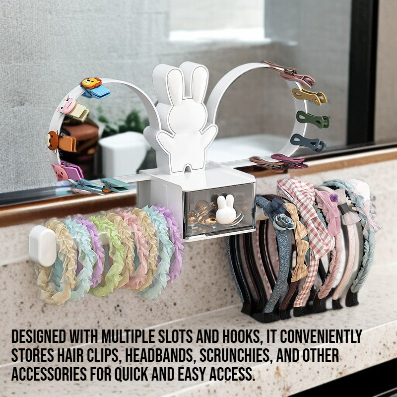 Wall mounted hair clip and accessory storage rack