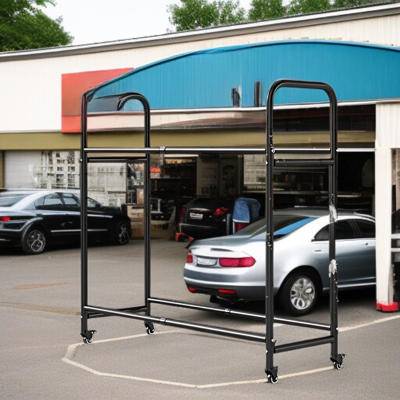 Estante metálico para almacenar ruedas