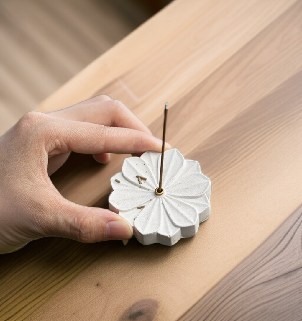 티룸 향로로 여행지에서 향을 즐기는 모습