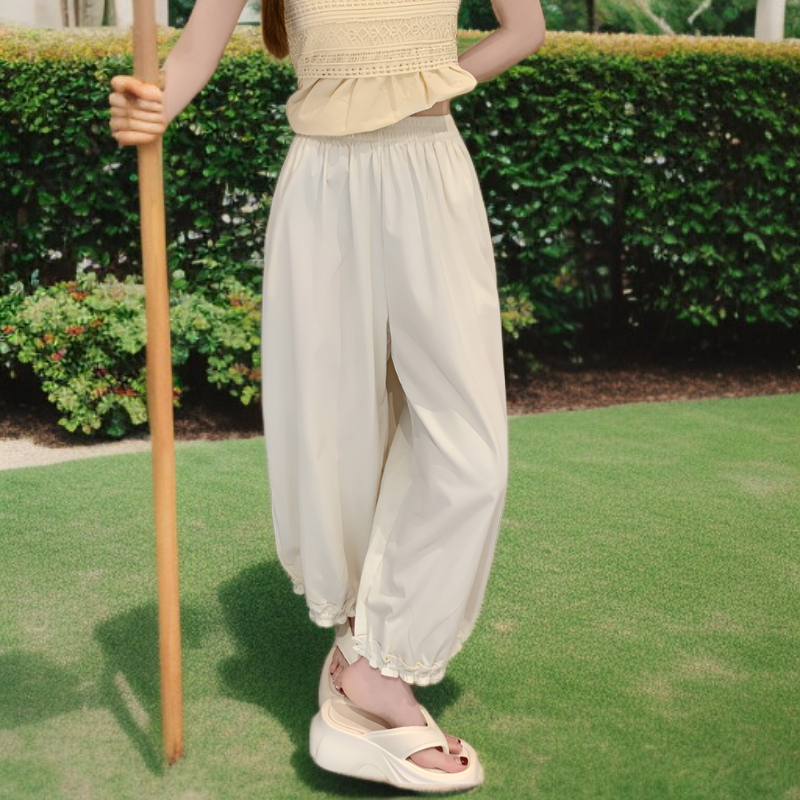 スイートカジュアルジョガーパンツ レディース 夏 涼しい通気性 スリム効果 バルーンパンツ 5色選べる