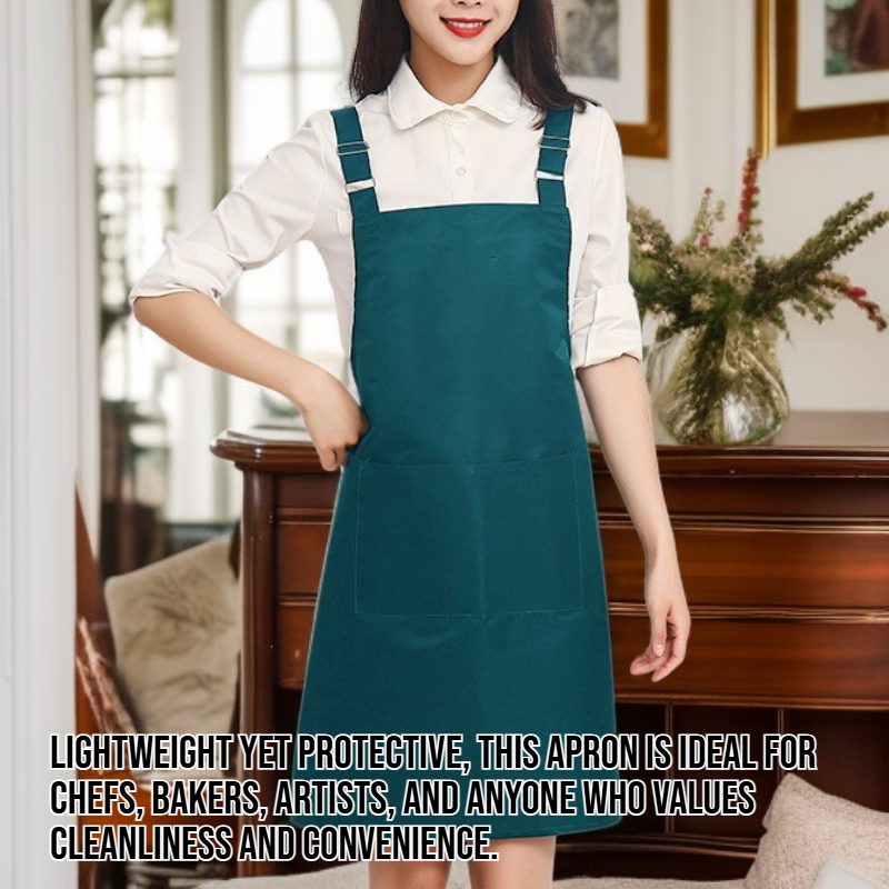 Close-up of adjustable straps on waterproof apron