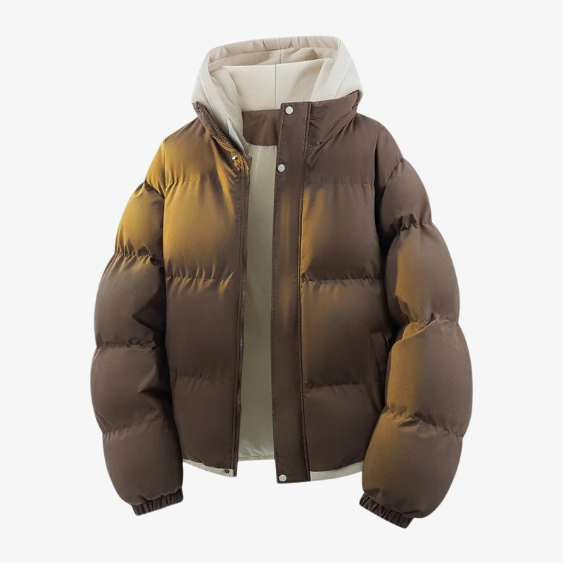 커플 도톰한 패딩 코트 루즈핏 빵옷 도톰한 코트 가짜 투피스 빵 패딩