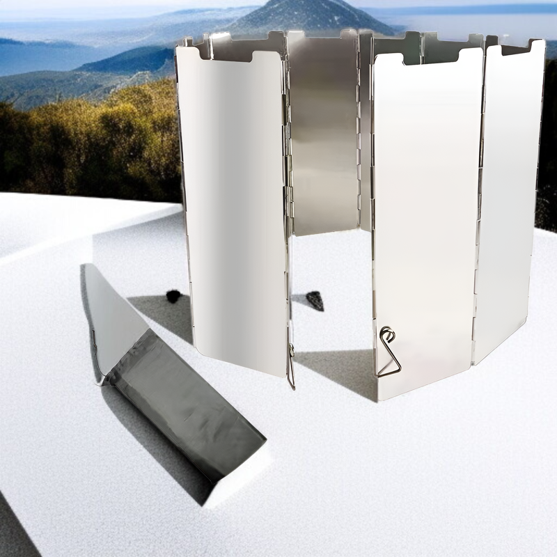 新しい超薄型アウトドアカセットストーブ風防焚き火防風超軽量188gキャンプエンクロージャーガス防風リング超軽量アルミ合金折りたたみ式ラッチと収納バッグ付き