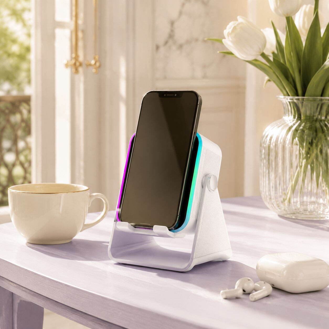 Support de téléphone avec enceinte Bluetooth 2-en-1