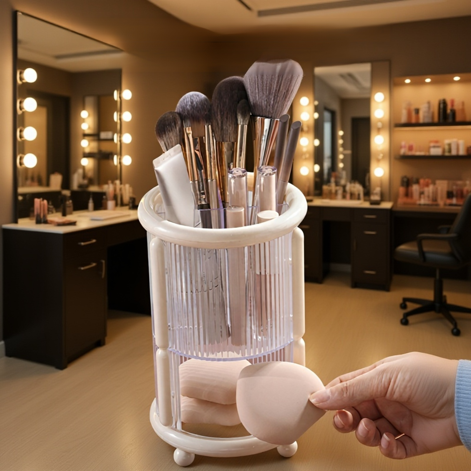 ミニマリスト風メイクブラシ収納バケツ・化粧品収納ボックス