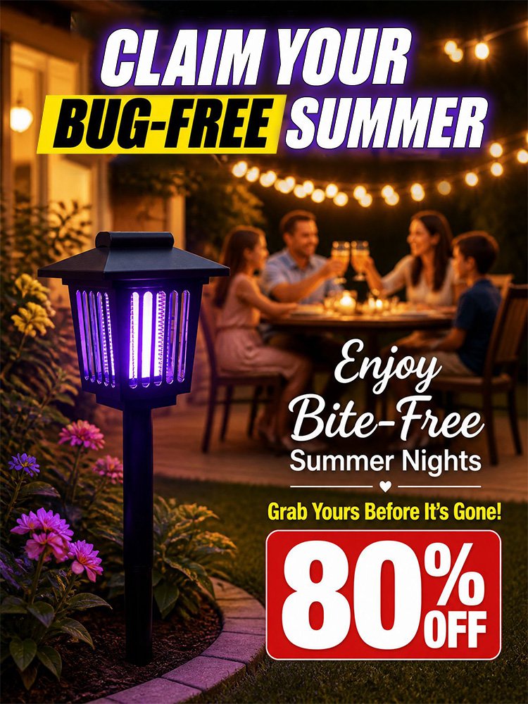 Solar-powered mosquito killer lawn lamp