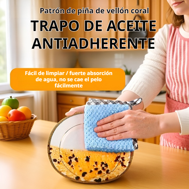 Toalla de microfibra coralina anti-grasa