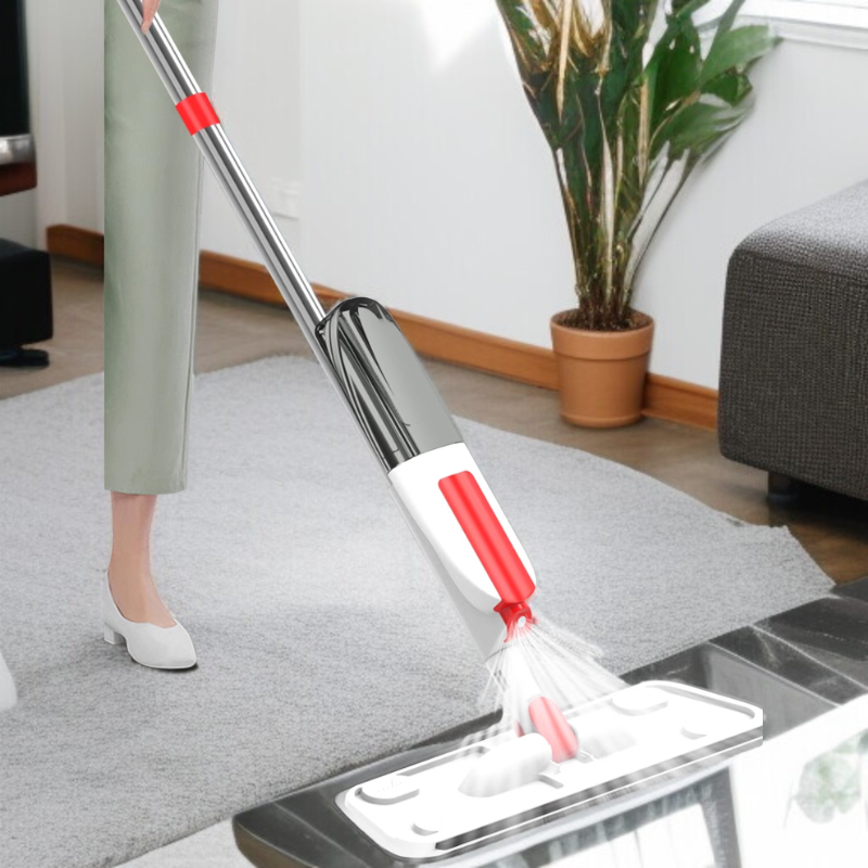 カラースプレーモップ ハンドフリー家庭用大型パネル回転モップ吸水スプレーレイジーモップ