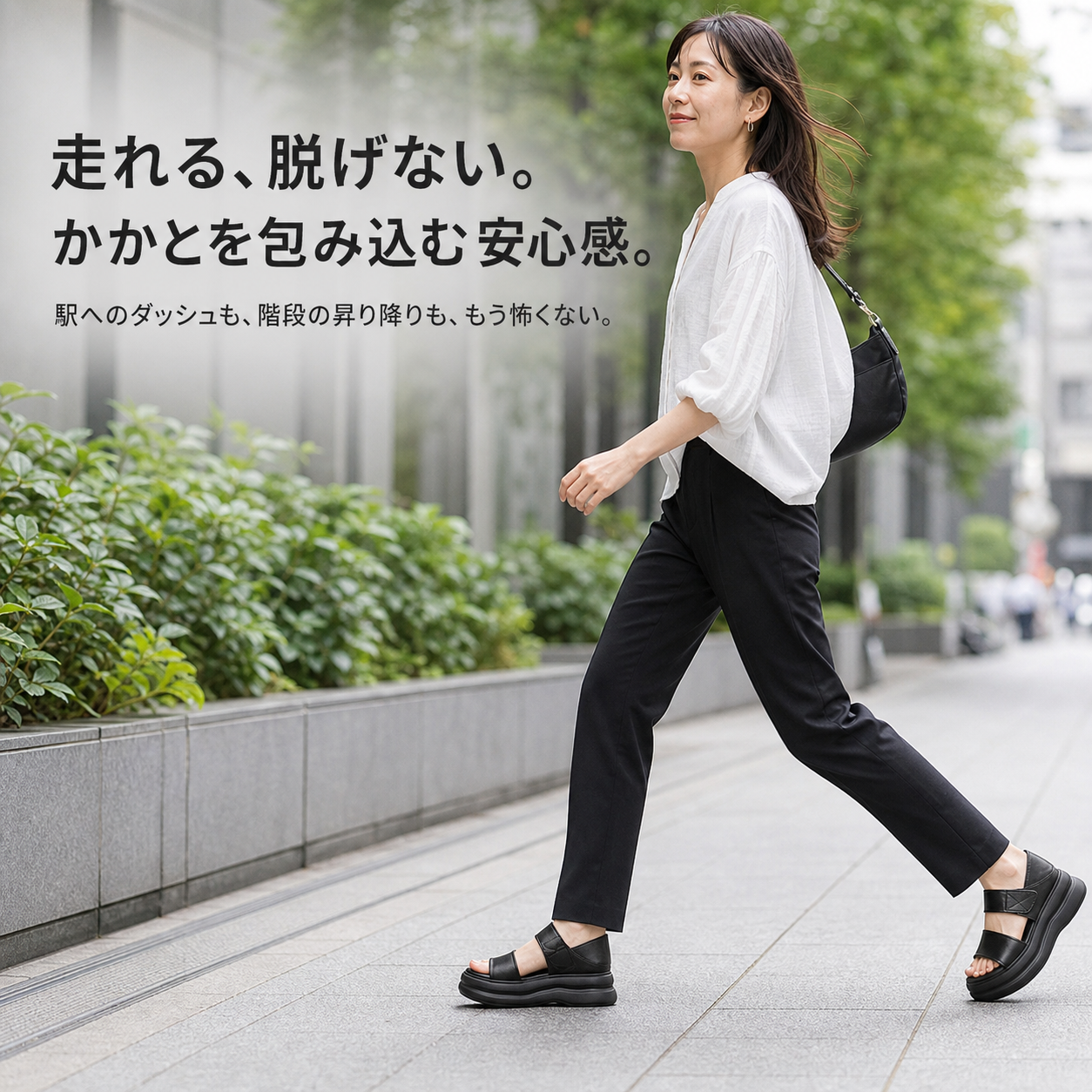 新作夏 屋外用ソフトソールかかと付きオープントゥサンダル レディース