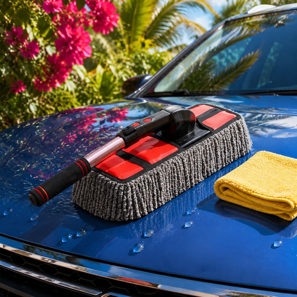 Combo multifuncional de mopa enceradora y cepillos para lavado de autos