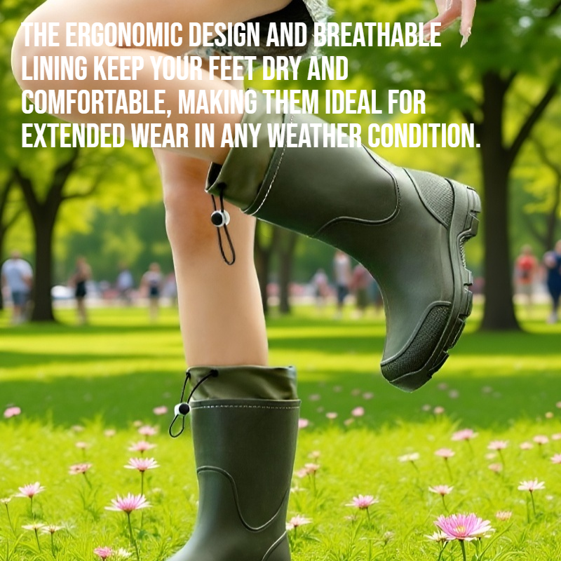 Couple Outdoor Waterproof Mid-calf Rain Boots for rainy days