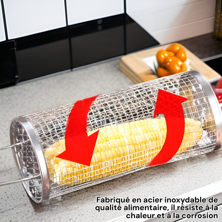 Cylindre à mailles multifonction pour barbecue extérieur
