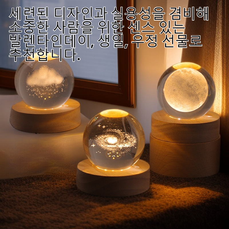 반짝이는 은하 구름 크리스탈 볼 무드등 