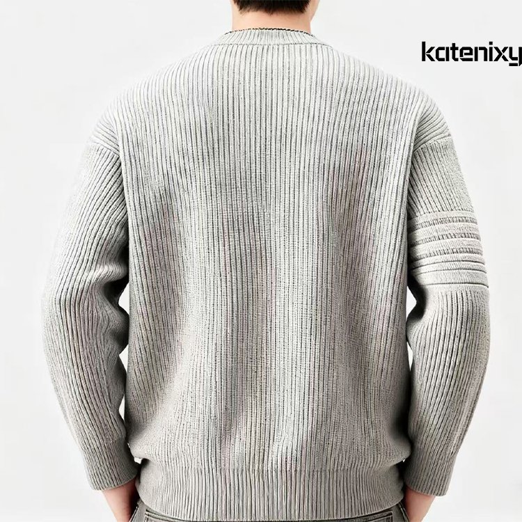 남성용 심플한 단색 스웨터