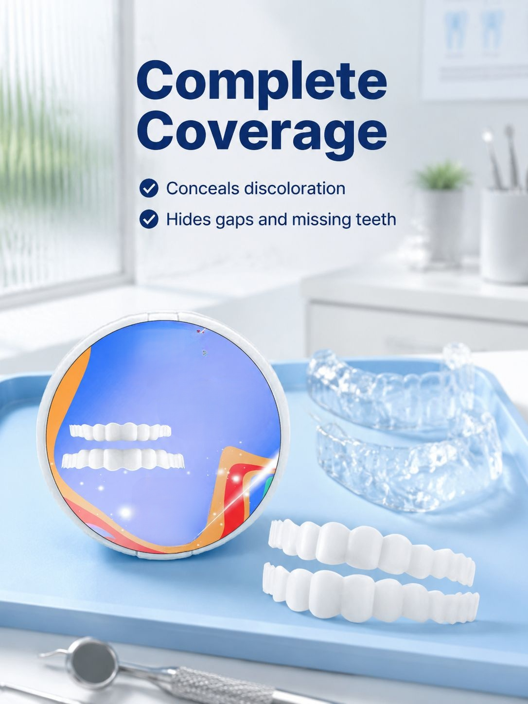 Easy fit process for removable fake teeth