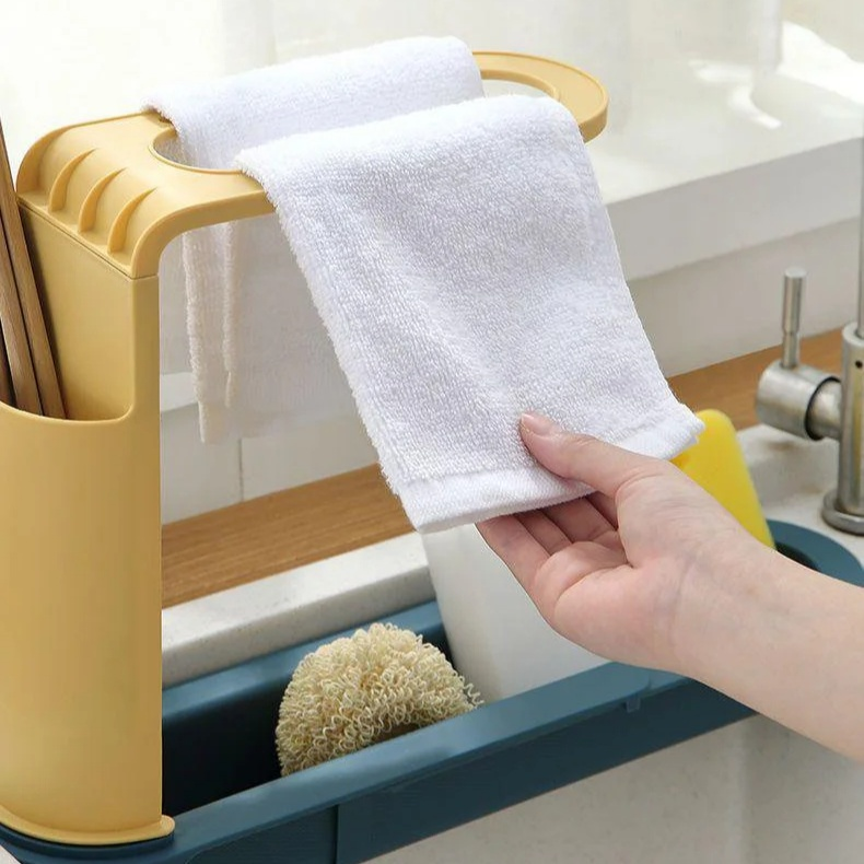 廚房水槽伸縮瀝水置物架