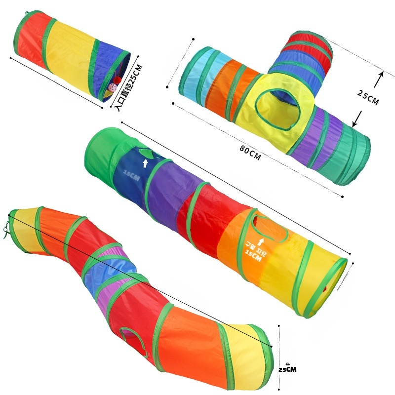 Pet Cat Three-way Tunnel Toy Straight Tent