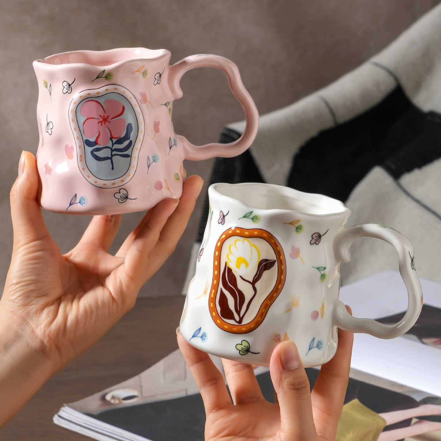 夢幻花叢手捏陶瓷馬克杯