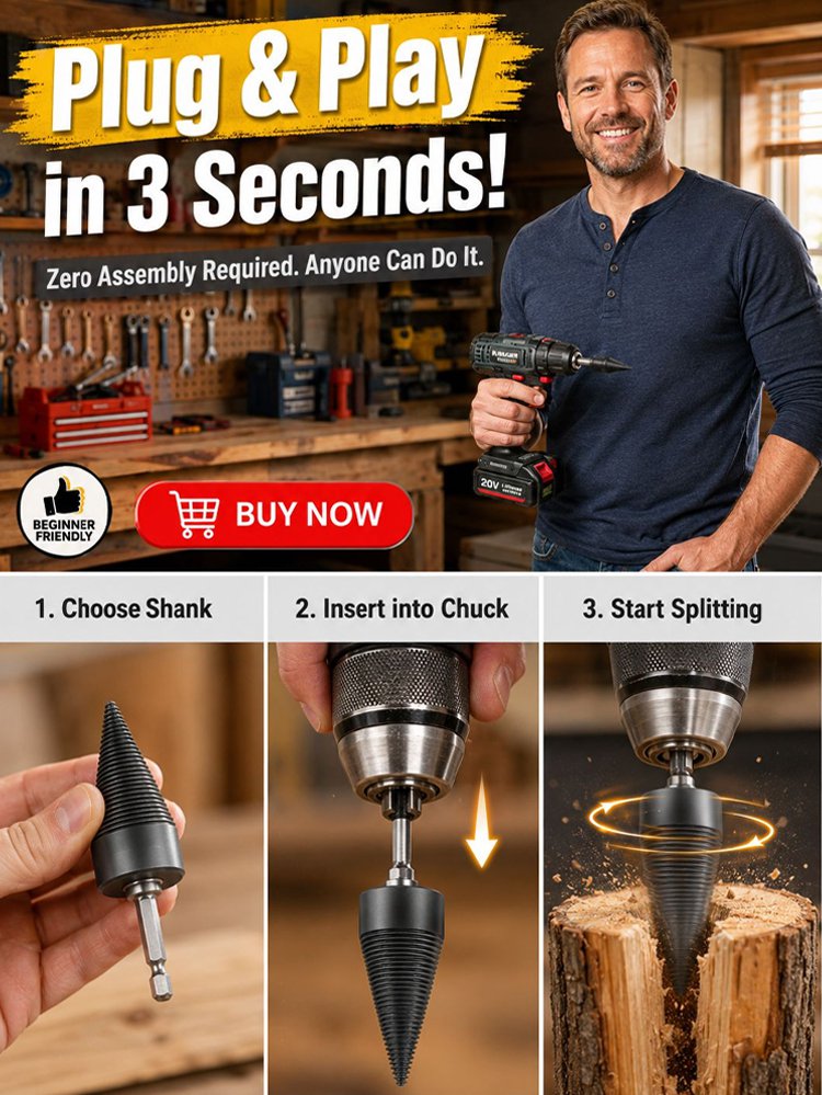 Multifunctional Firewood Splitting Drill Bit