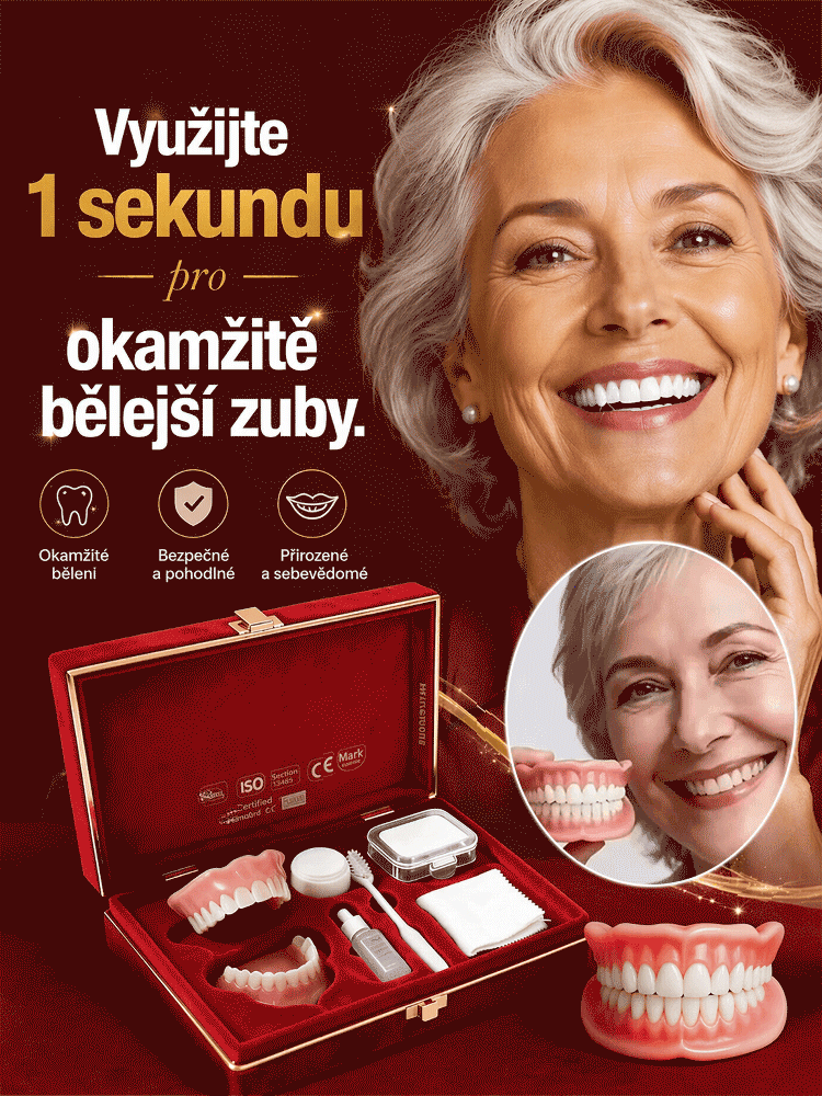Dárková sada nových celoplošných zubních protéz
