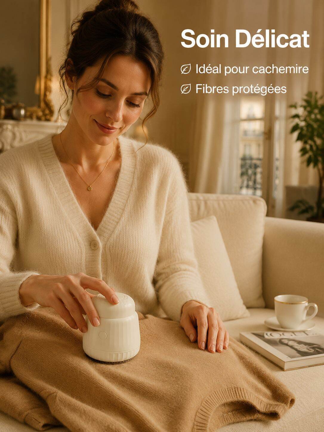 Rasoir anti-bouloche avec aspiration intégrée