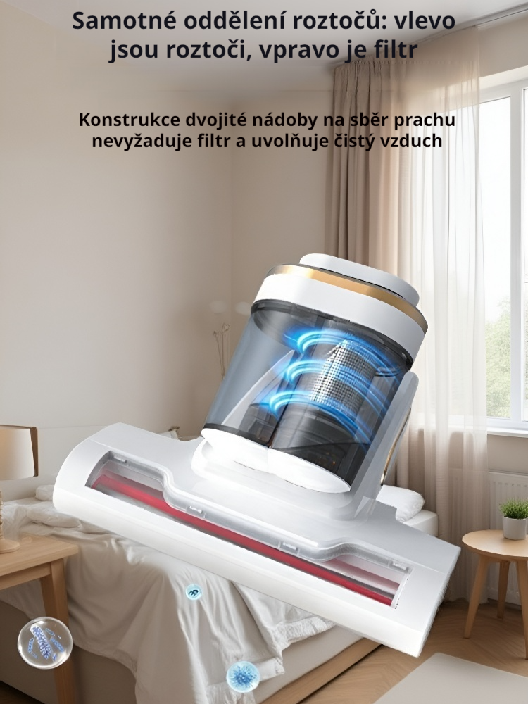 UV vysavač na roztoče s extra silným sáním, odvlhčováním a antibakteriální funkcí