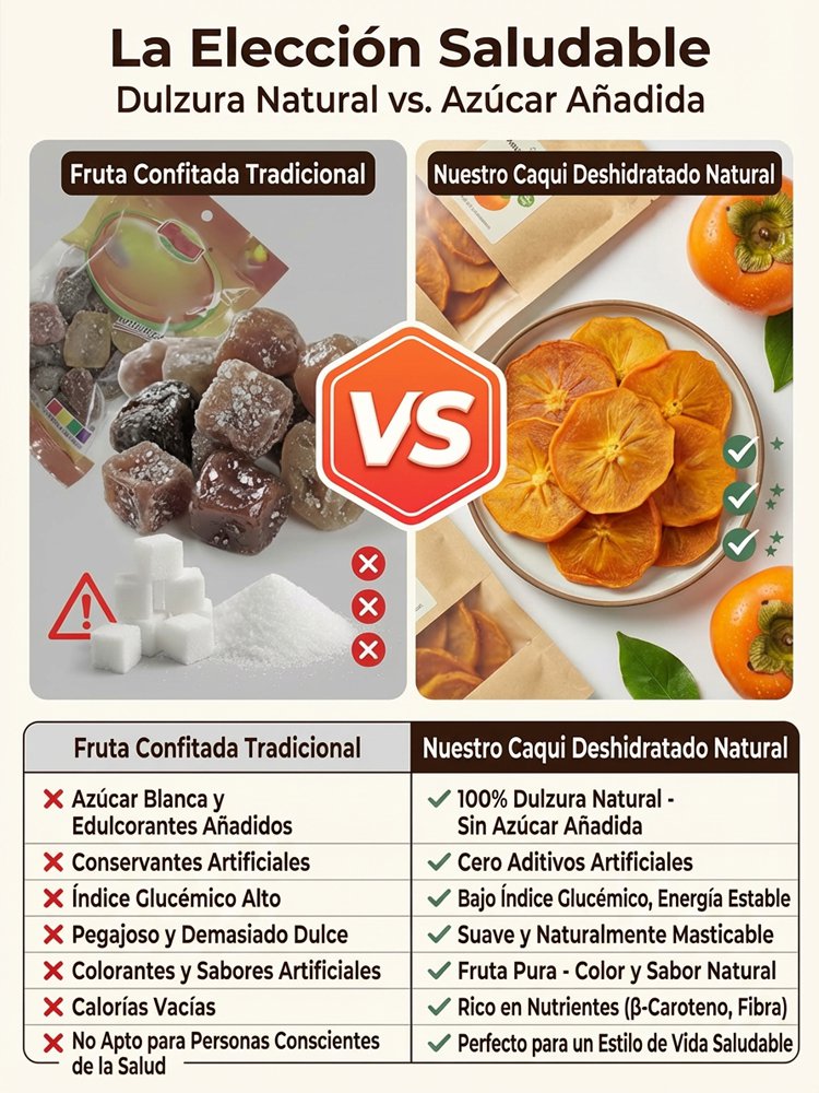 Rodajas de Caqui Seco, Elaboradas con Fruta  Fresca Seleccionada