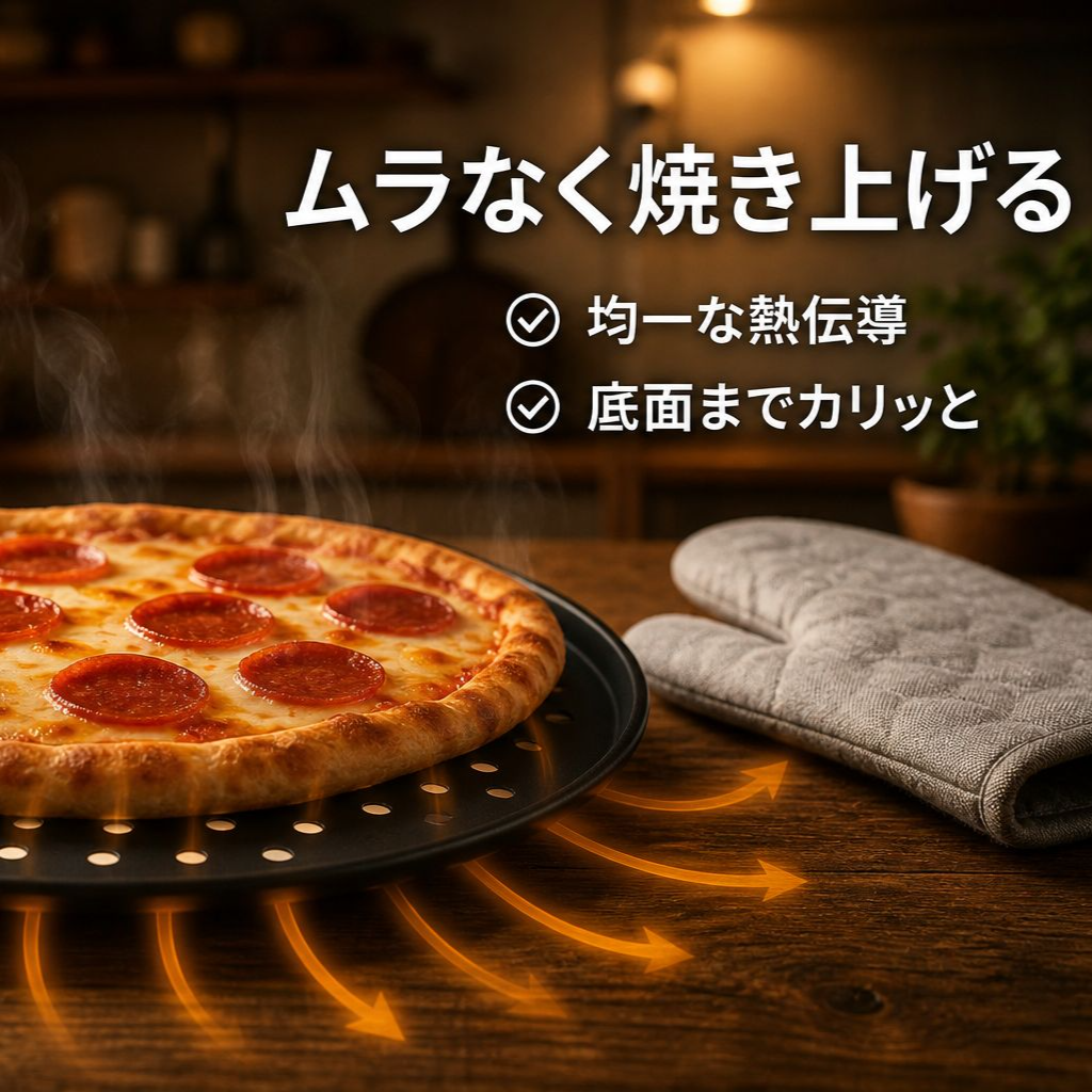 ノンスティック穴あきベーキングピザパン