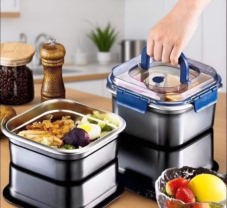 Recipiente de acero inoxidable para conservar frutas y verduras