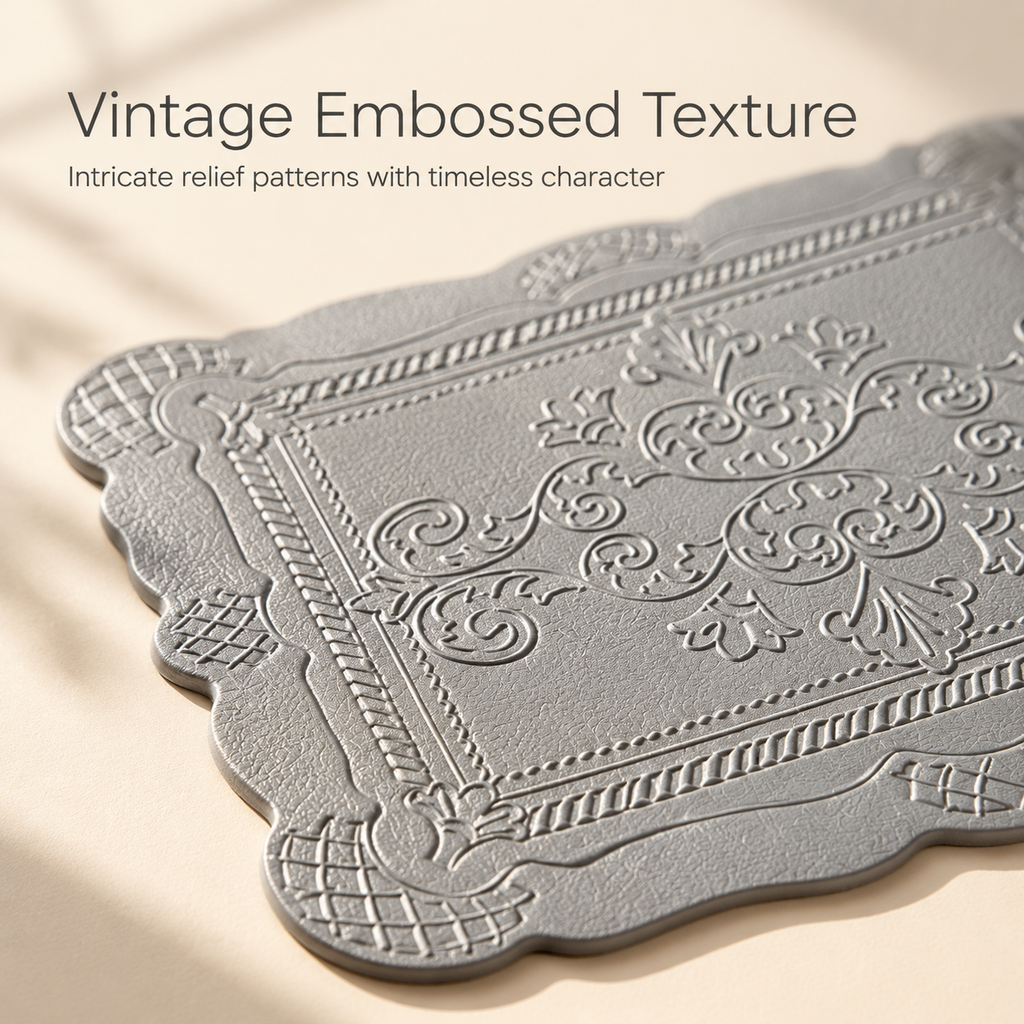 Vintage Embossed Faux Leather Placemat Nordic Totem Heat Resistant Waterproof Table Mat