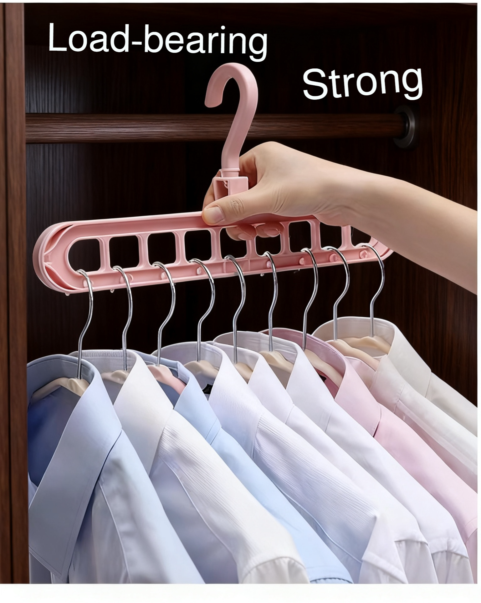 Closet Organizer Hanger with Multiple Holes