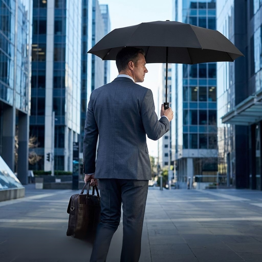 8本骨のビジネス用全自動日よけ傘