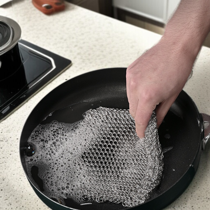 스테인리스 이중 그물 청소 브러쉬 실밥이 빠지지 않는 주방 청소 도구 주방용품 청소 볼