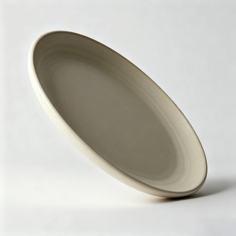 오프 화이트 원형 서리 세라믹 접시(2팩)