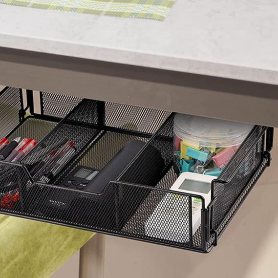 Under-desk drawer storage rack