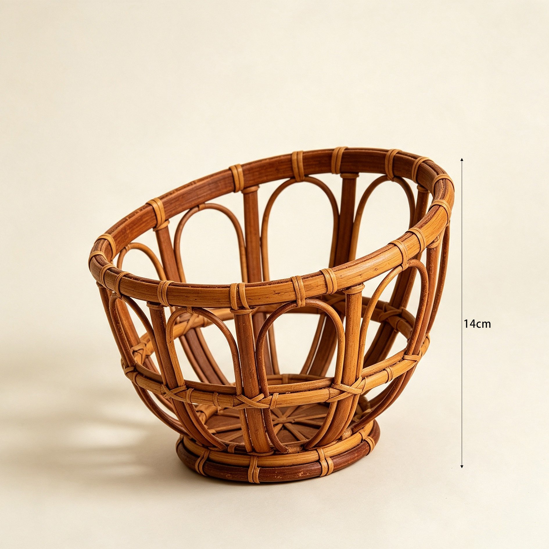 Rattan basket filled with household items