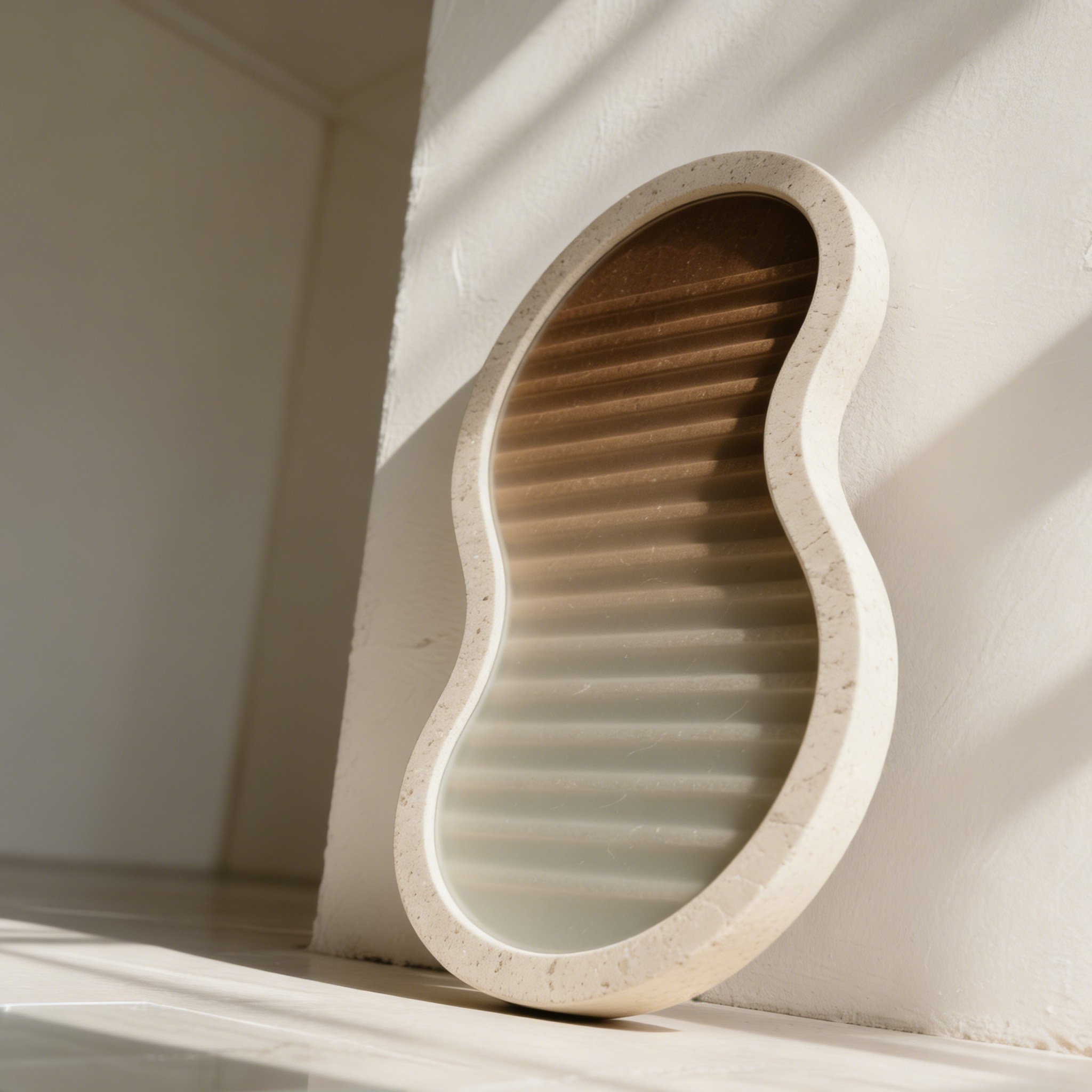 กระดานซักผ้าทรงโค้งทำจากหินอ่อน