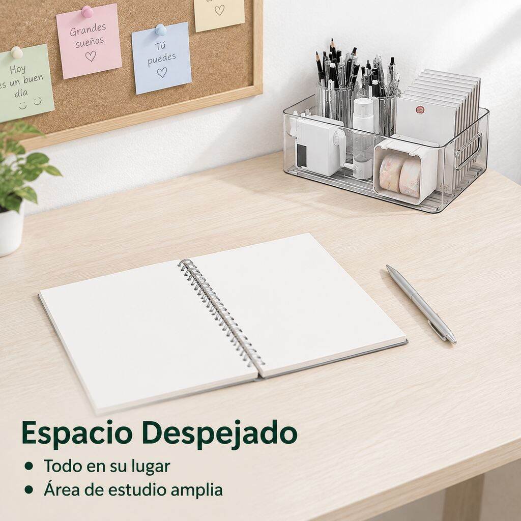 Caja transparente acrílica para almacenar documentos y accesorios de oficina