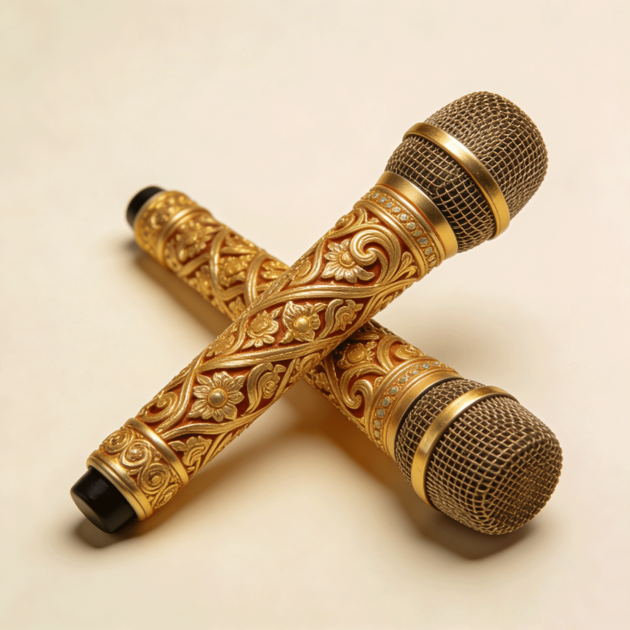 เซ็ตไมค์สีทองสุดหรู 2 ชิ้น