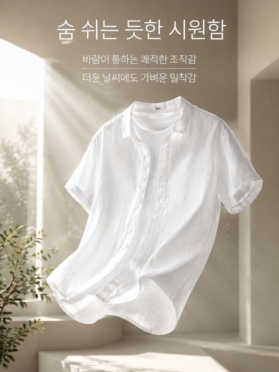 여름용 남성 반팔 셔츠 뒷면