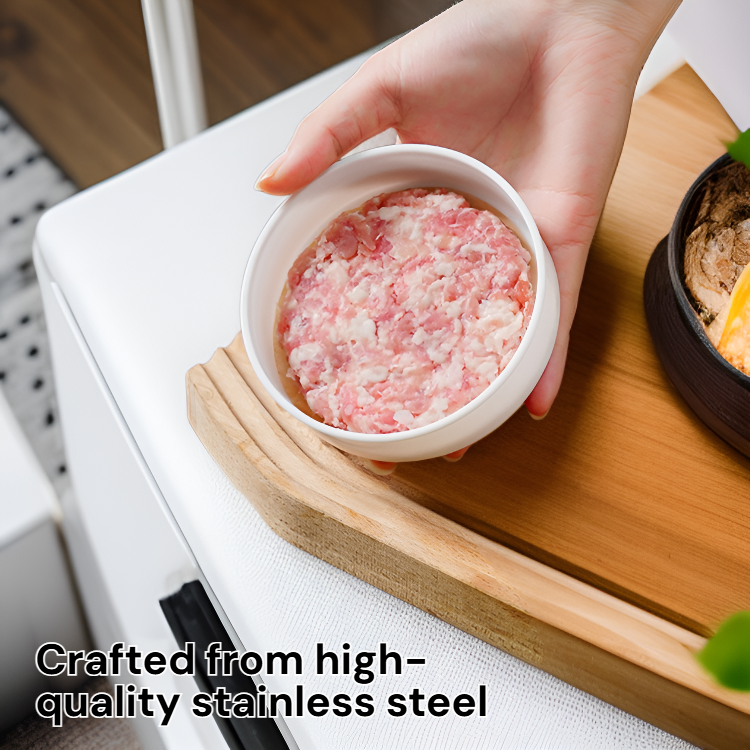 Stainless Steel Round Patty Press Mold for Meat and Shrimp Patties